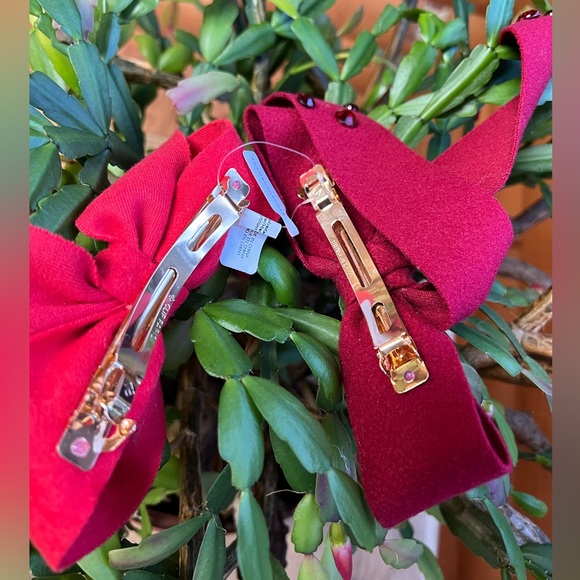 Embellished Felt Hair Bows, Set of Two - Wine - NWT - Picture 11 of 16